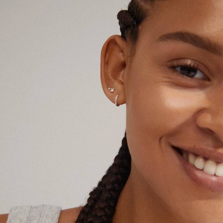 Pilgrim SIA Recycelte Kristallohrringe 3-in-1-Set, Versilbert