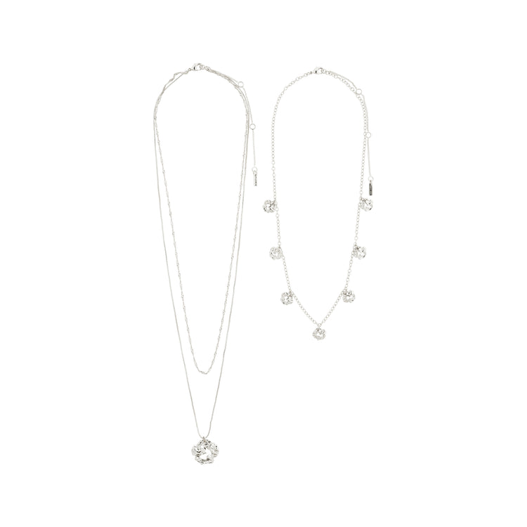 Pilgrim SMILE Recycelte Halskette Mit Münzanhänger, Versilbert