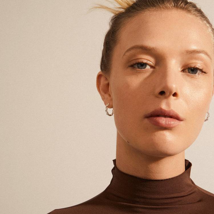 Pilgrim SOLIDARITY Recycelte Creolen Mit Kleinen Blasen, Versilbert