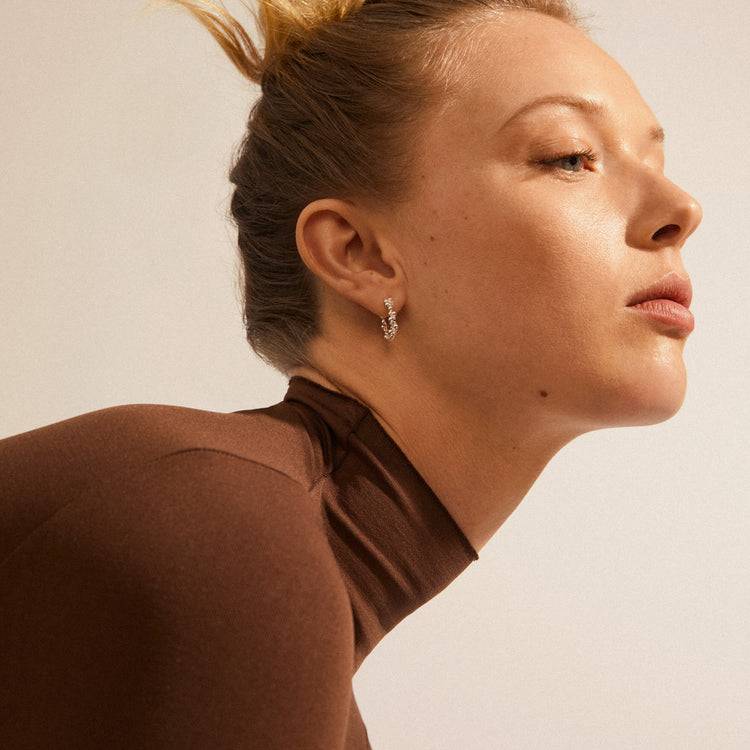 Pilgrim SOLIDARITY Recycelte Creolen Mit Kleinen Blasen, Versilbert