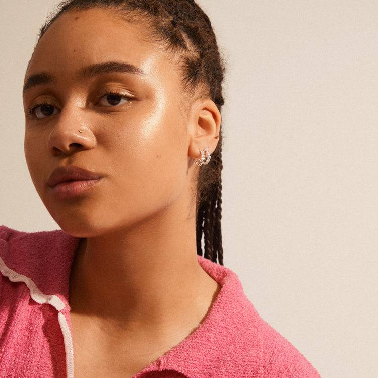 Pilgrim SOLIDARITY Recycelte Creolen, Mittelgroße Blasen, Versilbert