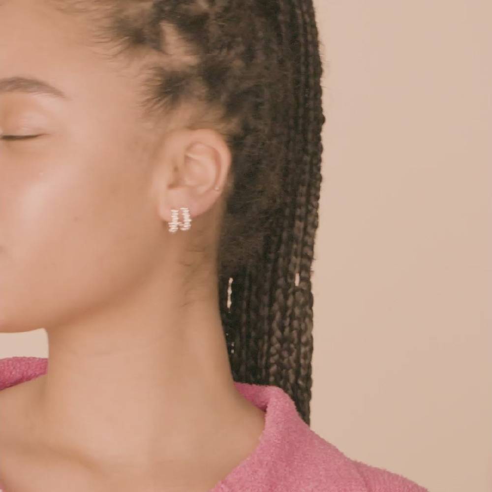 Pilgrim SOLIDARITY Recycelte Creolen, Mittelgroße Blasen, Versilbert