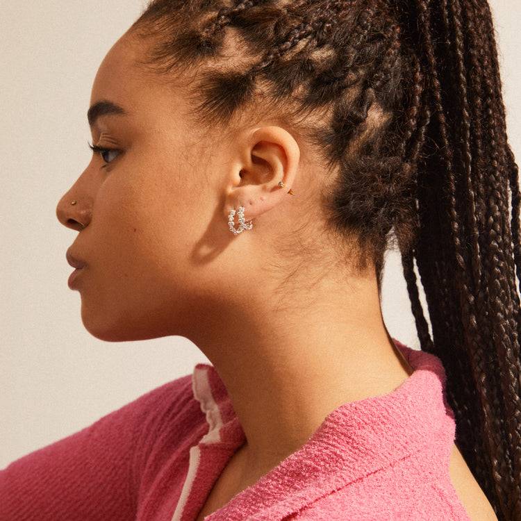 Pilgrim SOLIDARITY Recycelte Creolen, Mittelgroße Blasen, Versilbert