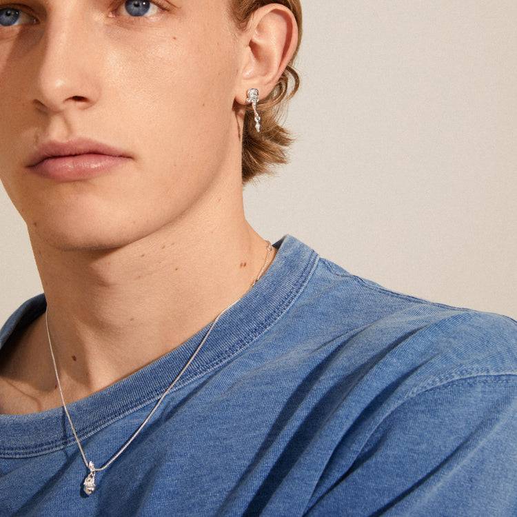 Pilgrim SOLIDARITY Recycelte Ohrringe, Organische Form, Versilbert