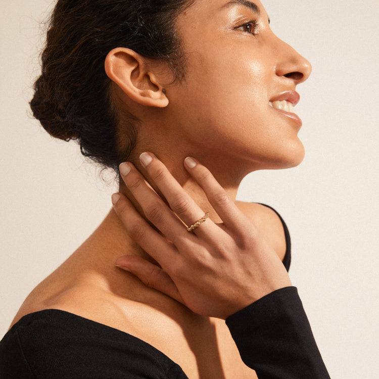 Pilgrim SOLIDARITY Recycelter Ring Mit Bläschen, Vergoldet