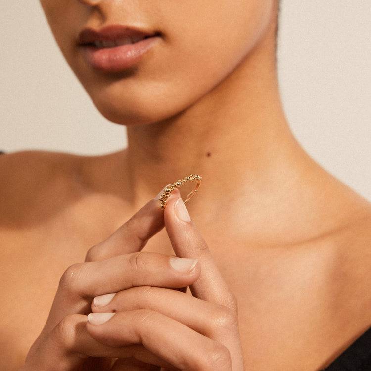 Pilgrim SOLIDARITY Recycelter Ring Mit Bläschen, Vergoldet