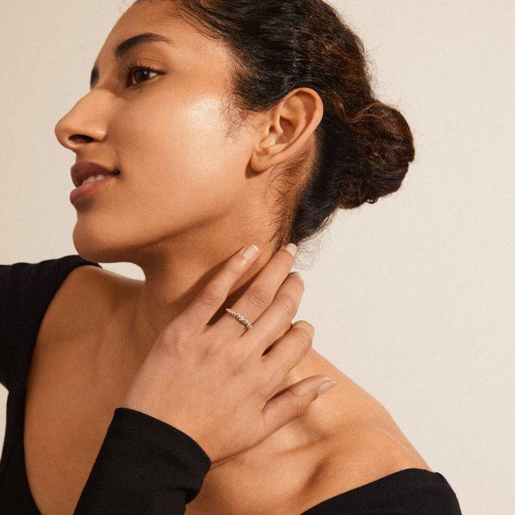 Pilgrim SOLIDARITY Recycelter Ring Mit Bläschen, Versilbert