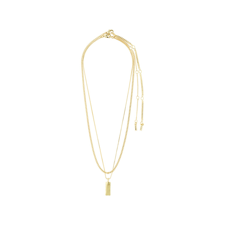 Pilgrim STAR Recycelte Halskette, 2-in-1-Set, Vergoldet