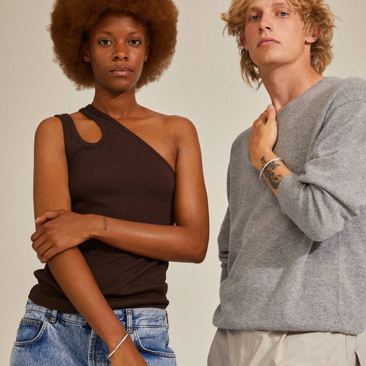 Pilgrim STAR Recycelter Kristall-Armreif Versilbert