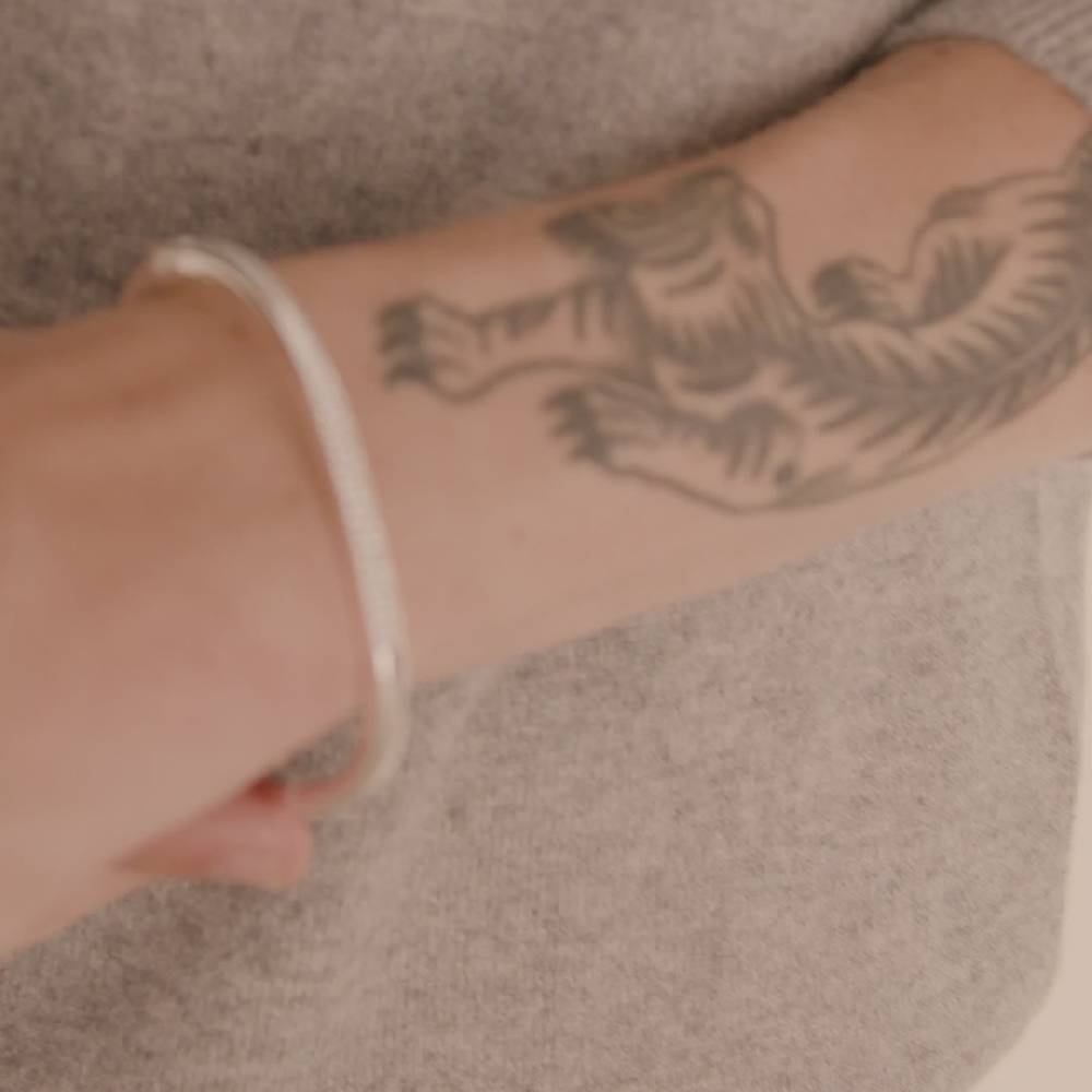 Pilgrim STAR Recycelter Kristall-Armreif Versilbert