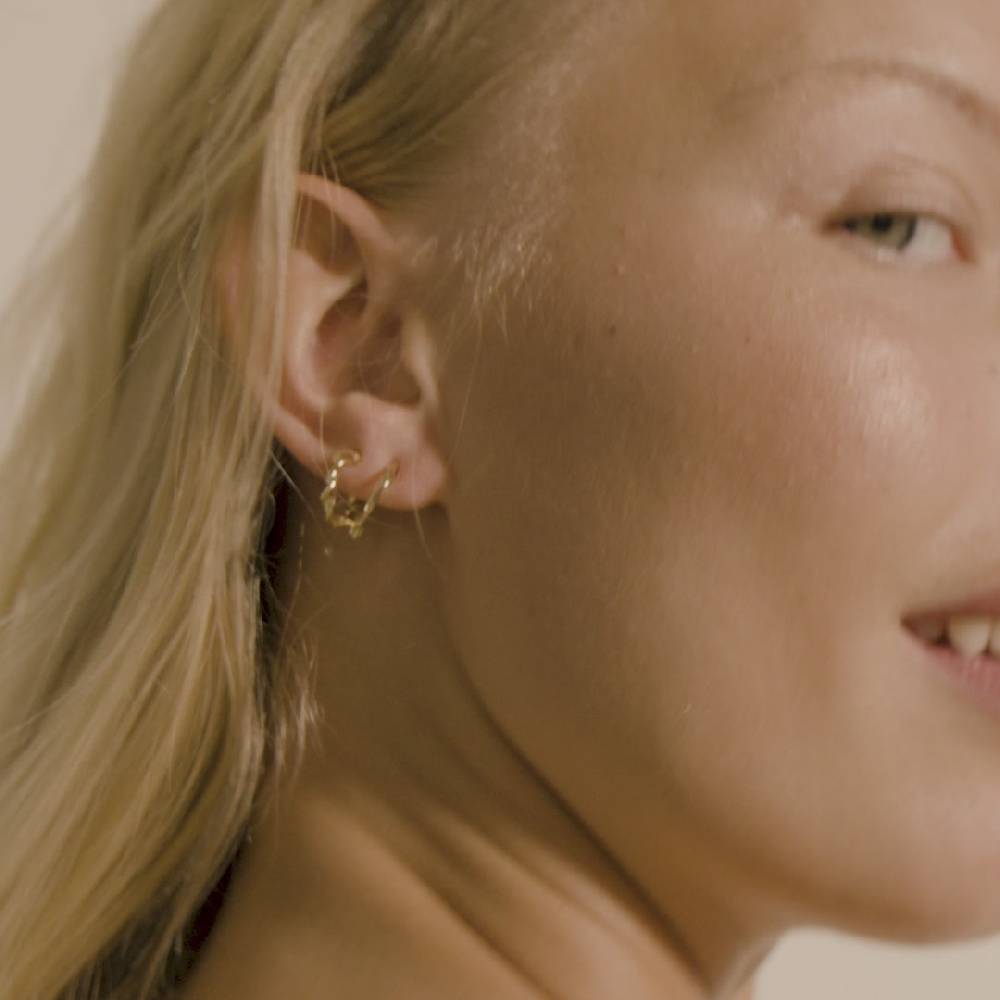 Pilgrim STORM Recycelte Verdrehte Creolen, 2-in-1-Set, Vergoldet