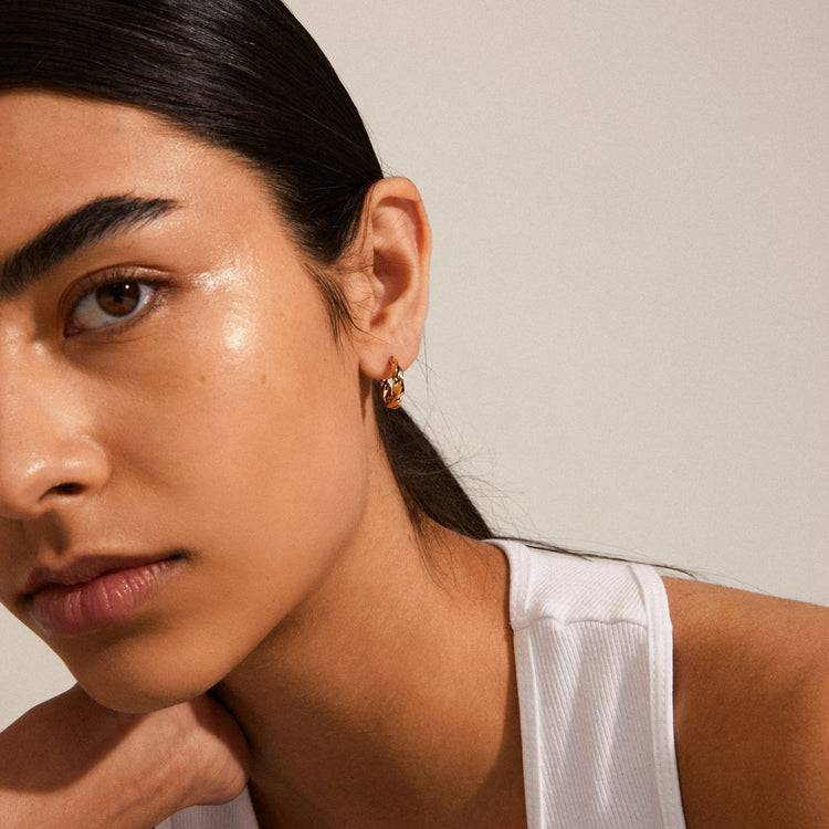 Pilgrim TAFFY Recycelte Mittelgroße Hoop-Ohrringe, Vergoldet