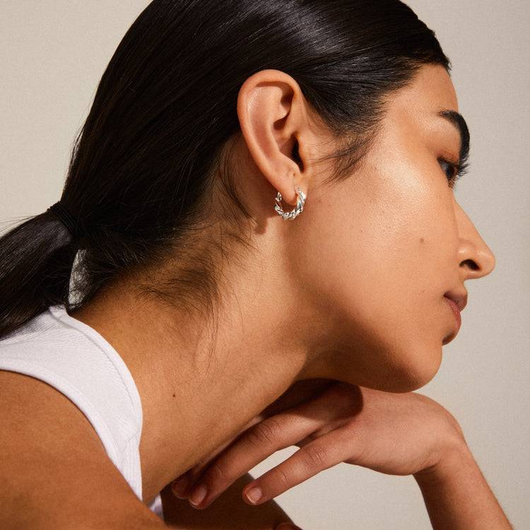 Pilgrim TAFFY Recycelte Mittelgroße Hoop-Ohrringe, Versilbert