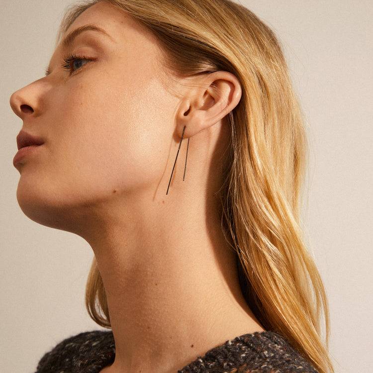 Pilgrim TAHOE Recycelte Kettenohrringe, Hämatitbeschichtet