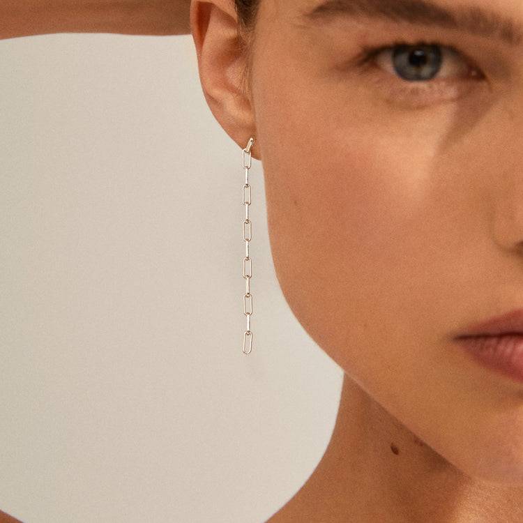 Pilgrim THILDE Ohrringe Mit Langem Kettenanhänger, Versilbert