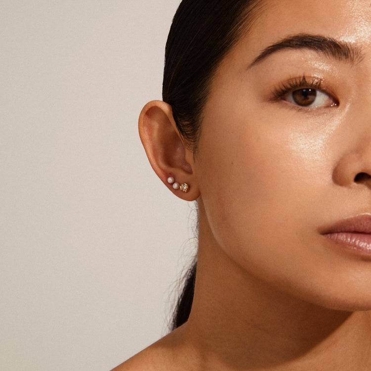 Pilgrim TINA Recycelte Ohrstecker Mit Kristall & Perlen, Vergoldet