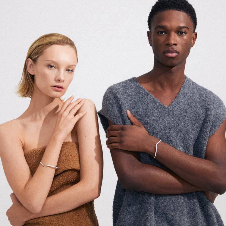 Pilgrim TRUE Recycelter, Gewellter Armreif Versilbert