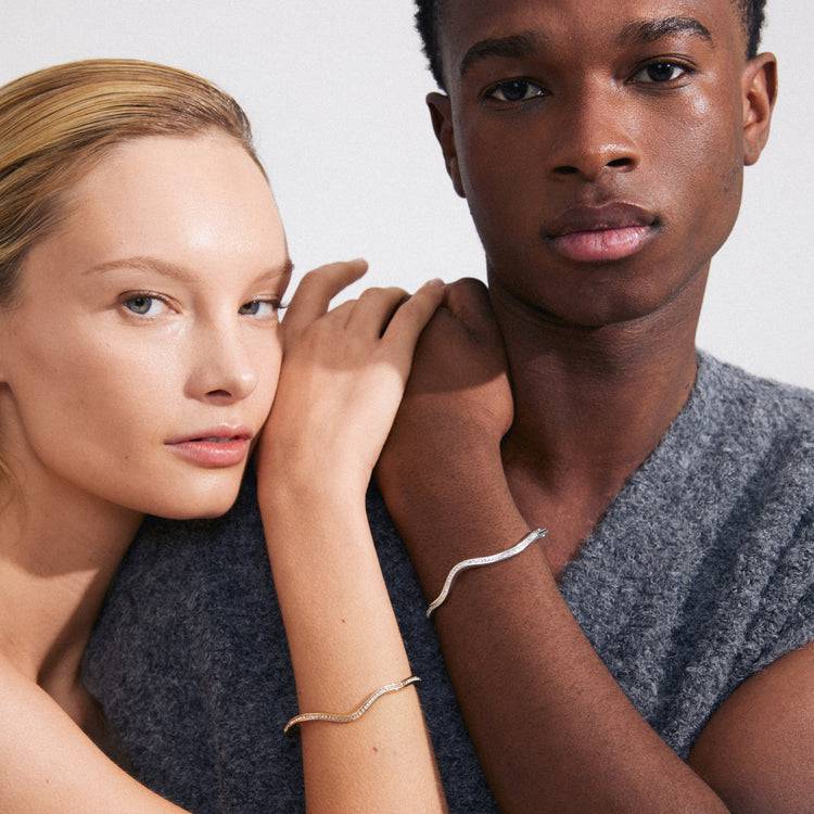 Pilgrim TRUE Recycelter, Gewellter Armreif Versilbert