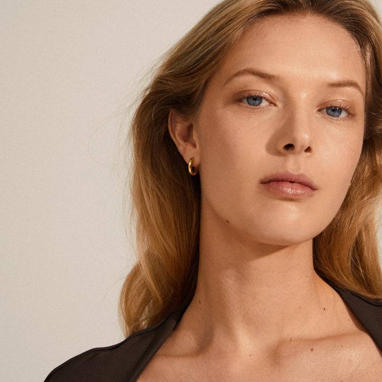 Pilgrim TYRA Recycelte Chunky Hoop-Ohrringe, Vergoldet