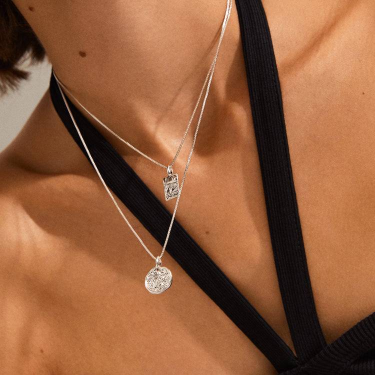 Pilgrim VALKYRIA Münz-Halskette, 2-in-1-Set, Versilbert