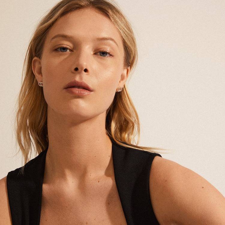 Pilgrim VICTORIA Recycelte Kristallohrringe, Vergoldet