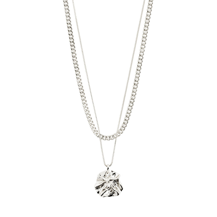 Pilgrim WILLPOWER Panzer- & Münzhalskette, 2-in-1-Set, versilbert