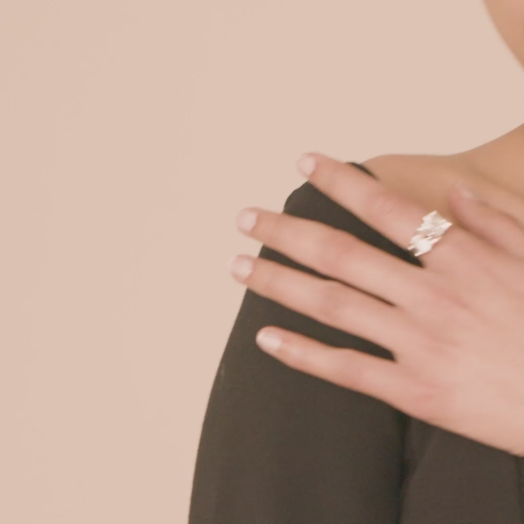 Pilgrim WILLPOWER Recycelter, Skulpturaler Ring, Versilbert