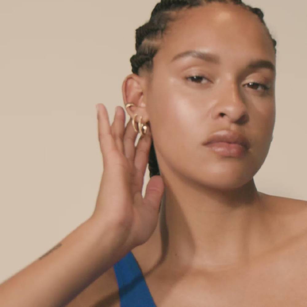 Pilgrim XENA Recycelte Creolen Und Ohrclip, Vergoldet