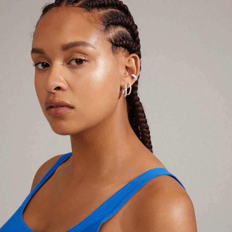 Pilgrim XENA Recycelte Creolen Und Ohrclip, Versilbert