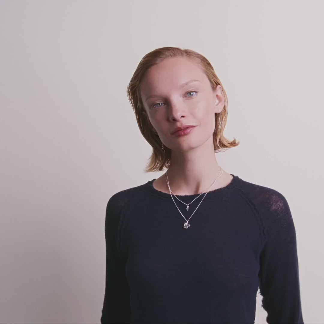 Pilgrim ZHURI Recycelte Halskette, 2-in-1-Set Versilbert