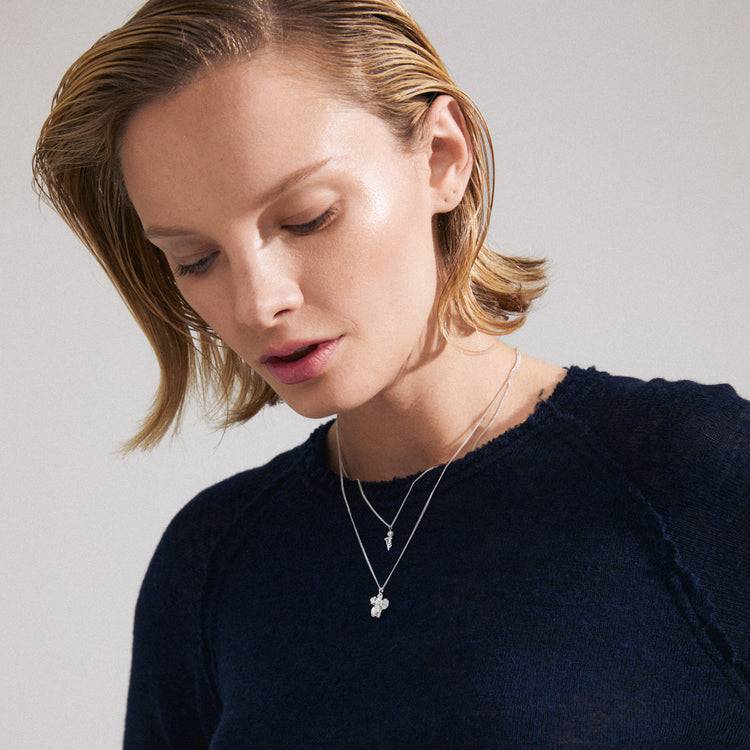 Pilgrim ZHURI Recycelte Halskette, 2-in-1-Set Versilbert