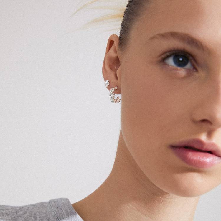 Pilgrim ZHURI Recycelte Ohrringe 2-in-1-Set Versilbert