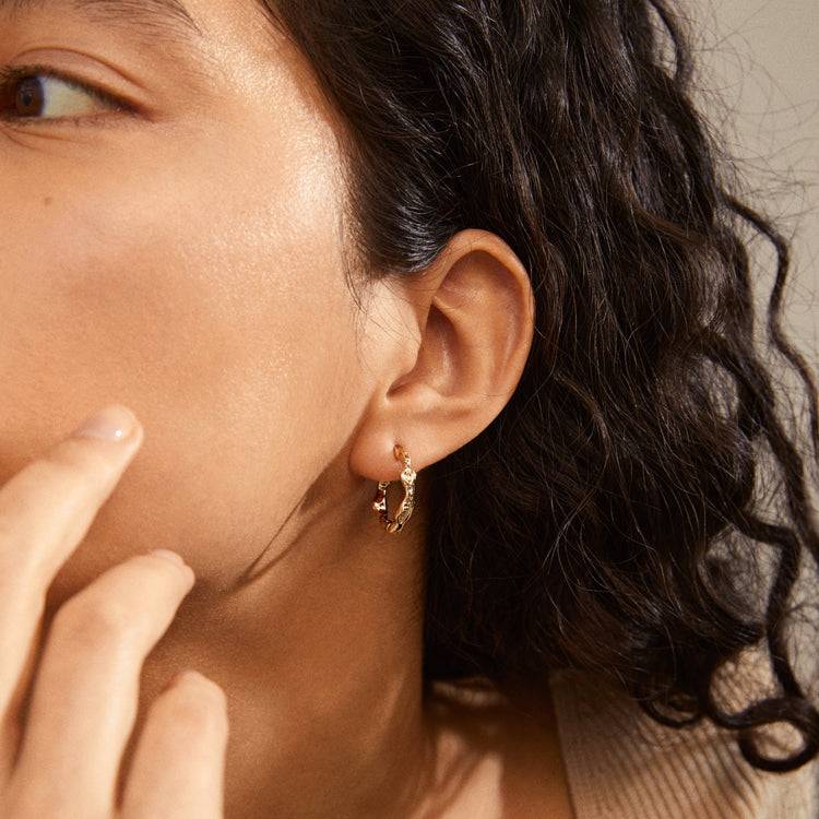 Pilgrim ZION Recycelte Organische Medium-Hoops, Vergoldet