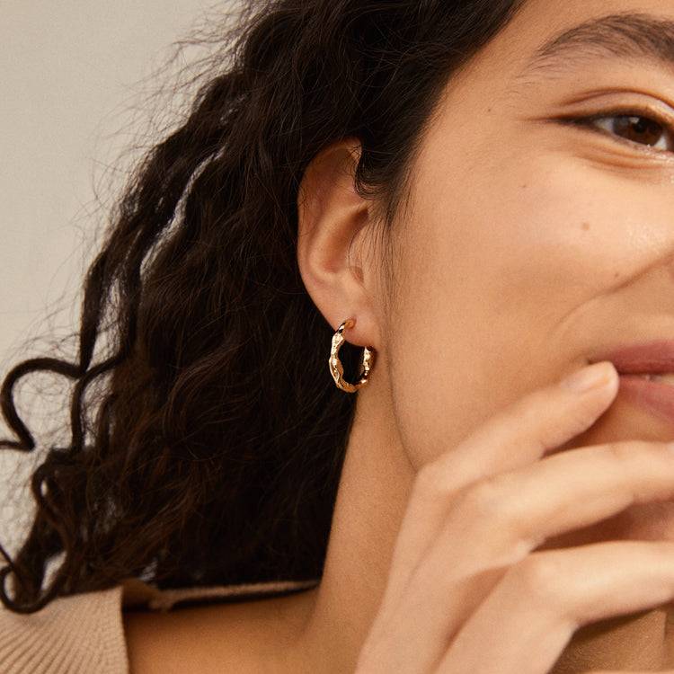 Pilgrim ZION Recycelte Organische Medium-Hoops, Vergoldet