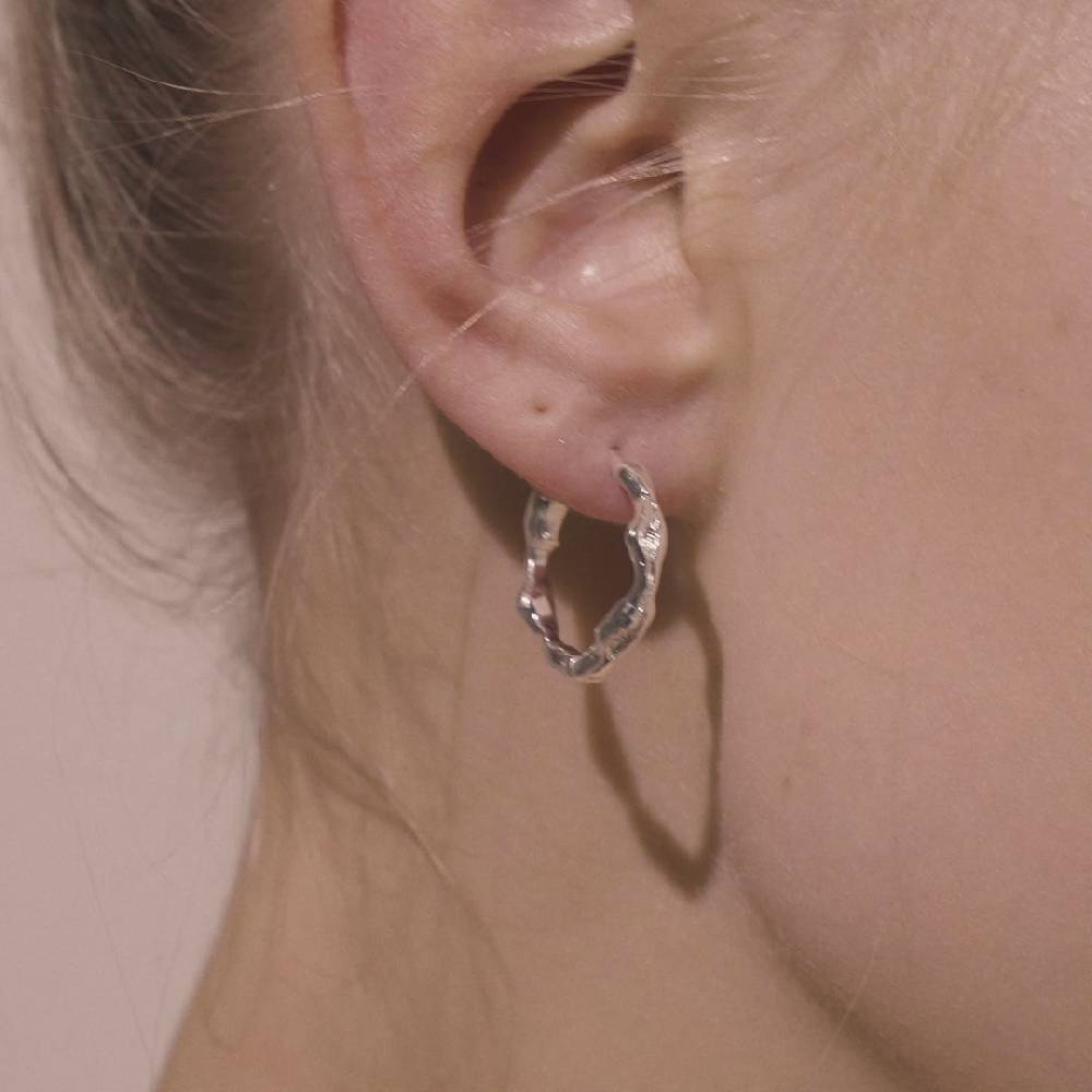 Pilgrim ZION Recycelte Organische Medium-Hoops, Versilbert