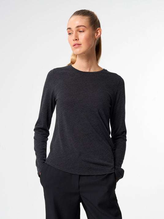Pinqponq Longsleeve Merino - Dark Grey Melange (Female)
