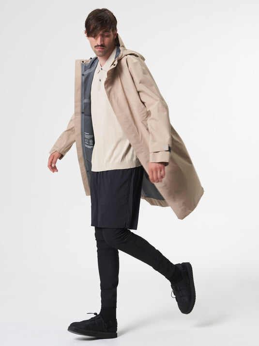 Pinqponq Aestech Rain Parka - Caramel Khaki (Unisex)