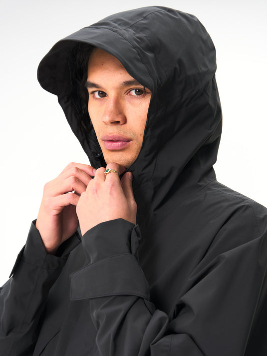 Pinqponq Aestech Rain Parka - Peat Black (Unisex)