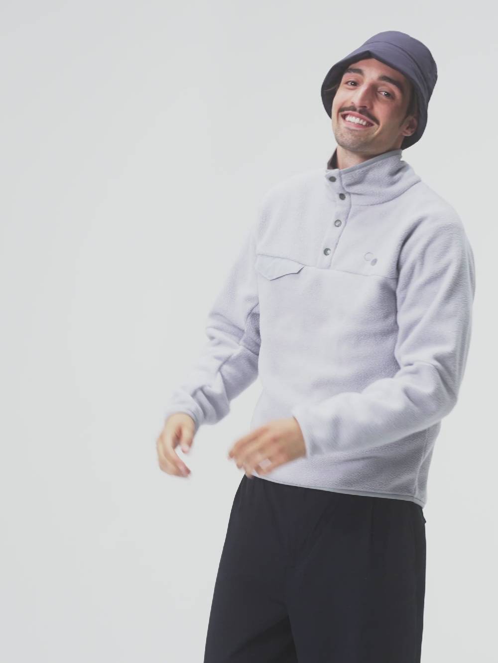 Pinqponq Fleece Pullover - Iced Grey (Unisex)