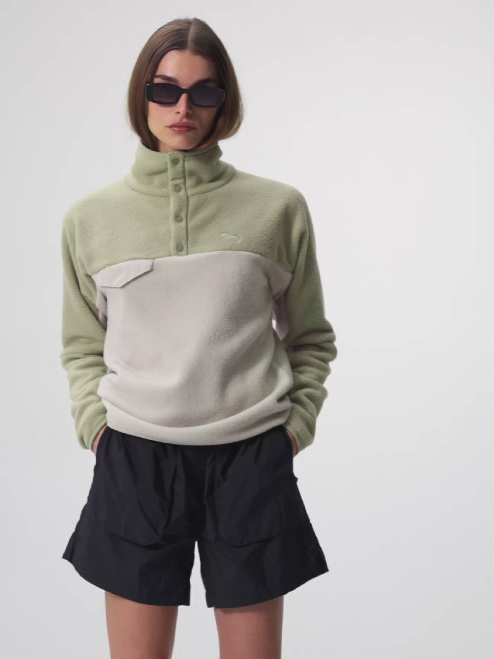 Pinqponq Fleece Pullover - Tune Olive (Unisex)