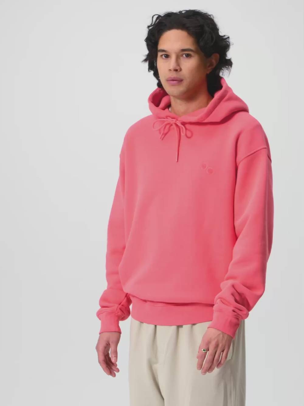 Pinqponq Hoodie Cotton - Watermelon Pink (Unisex)