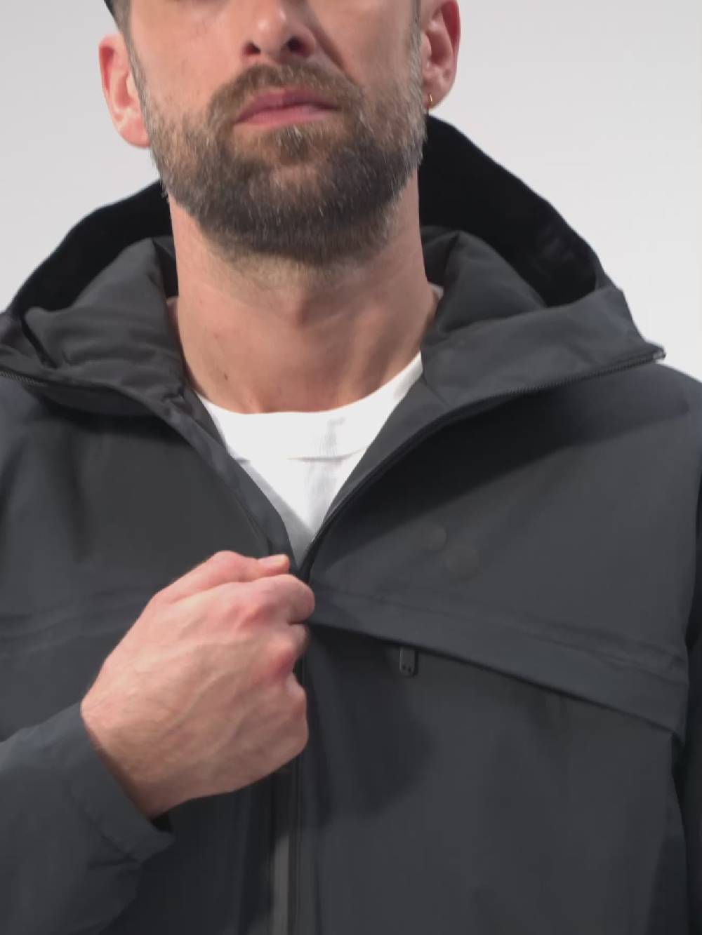 Pinqponq Hoodie Jacket - Peat Black (Male)