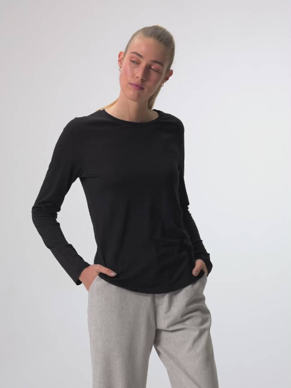 Pinqponq Longsleeve Merino - Sheep Black (Female)