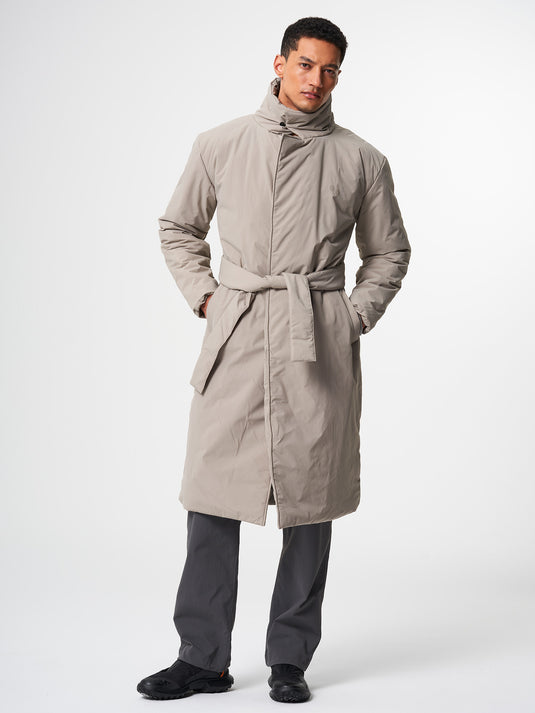 Pinqponq Padded Trench Coat - Cement Taupe (Unisex)