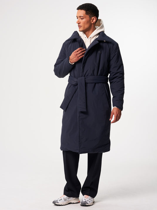 Pinqponq Padded Trench Coat - Fjord Navy (Unisex)