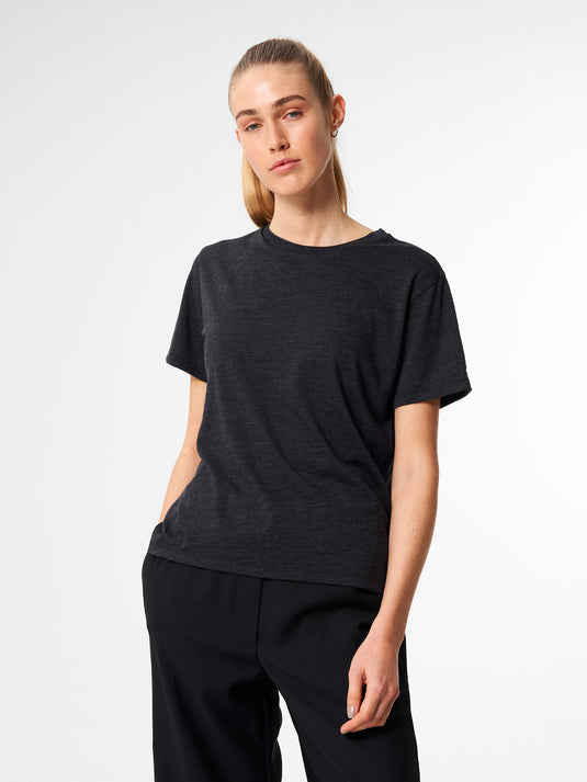 Pinqponq T-Shirt Merino - Dark Grey Melange (Female)