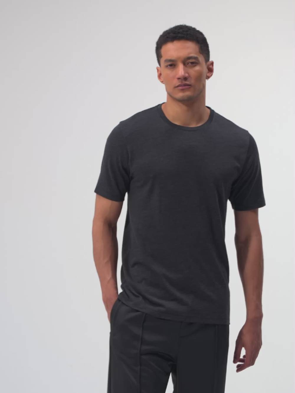 Pinqponq T-Shirt Merino - Dark Grey Melange (Male)