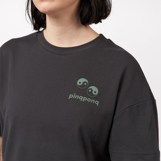 Pinqponq T-Shirt - Peat Black Yin Yang (Unisex)