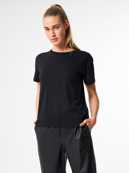 Pinqponq T-Shirt TENCEL™ - Wooden Black (Female)
