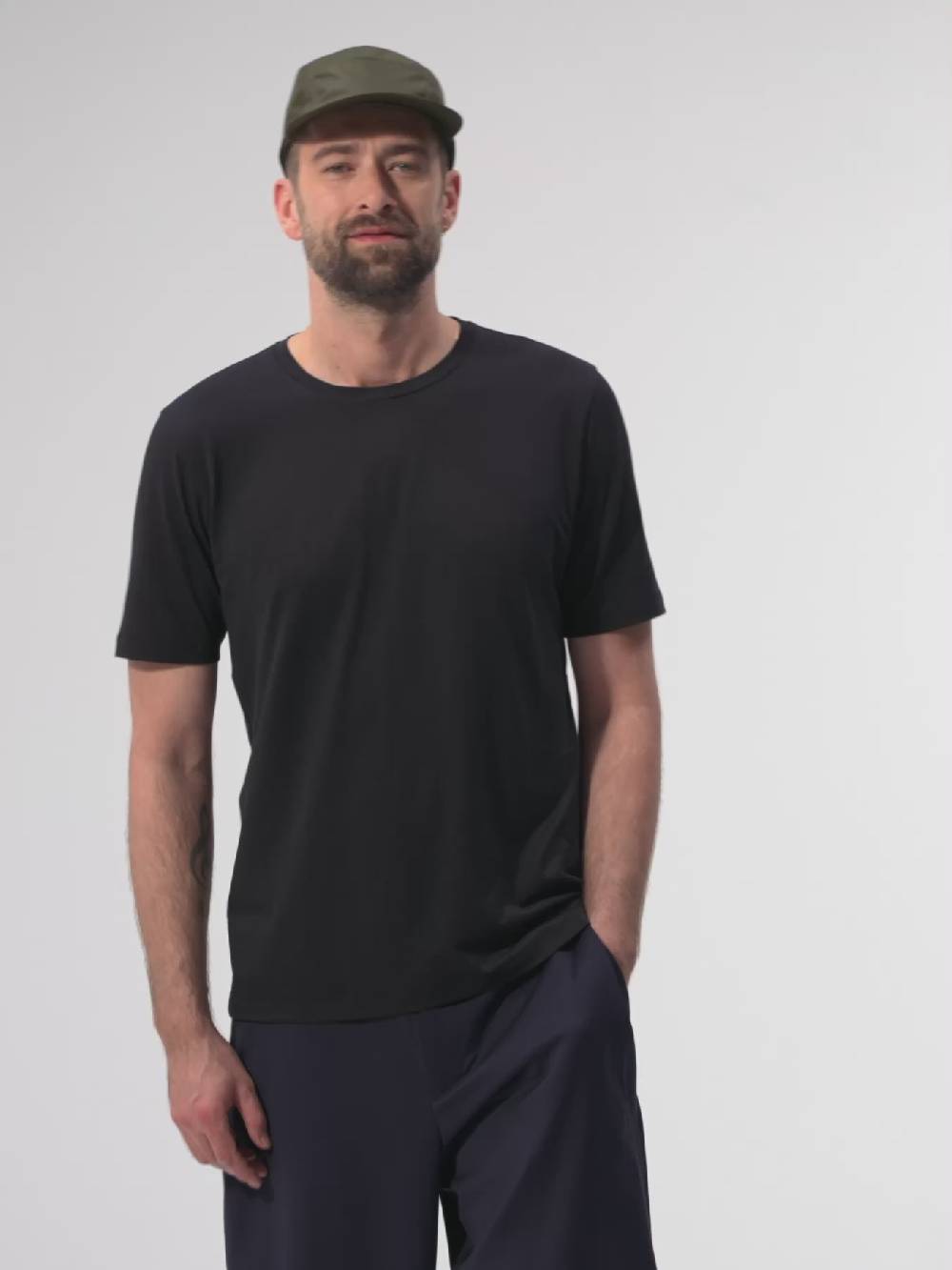 Pinqponq T-Shirt TENCEL™ - Wooden Black (Male)